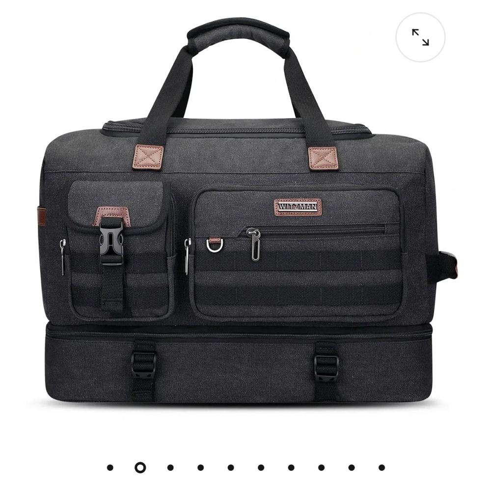 Black Canvas Witzman Travel Duffel Bag